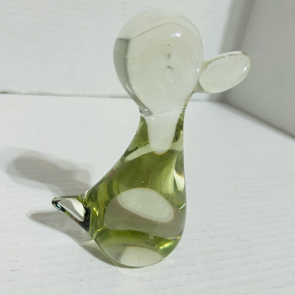 Paper Weight Clear glass Duck figurine
